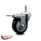 Service Caster 4'' Black Poly Wheel Swivel 7/16'' Stem Caster with Total Lock Brake SCC-GRTTL20S414-PPUB-BLK-716138 - alternate 2